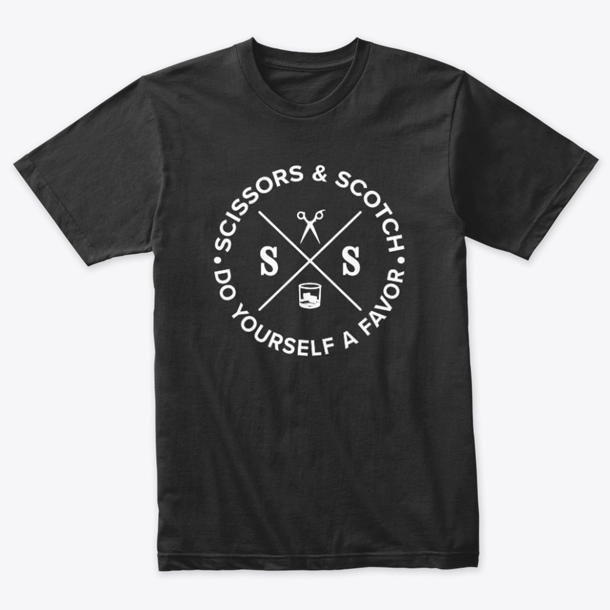 Circle Emblem Tee in Vintage Black, front view