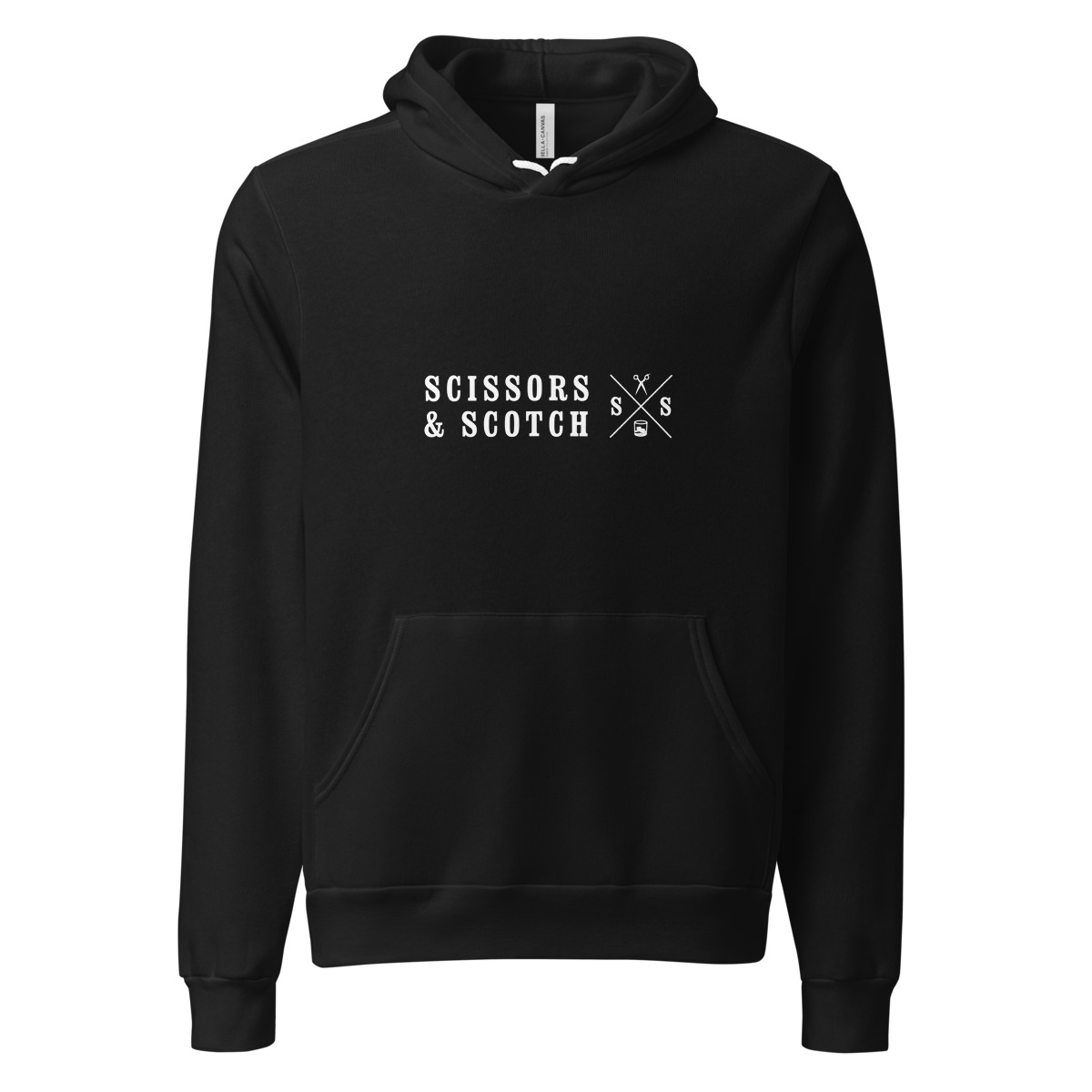 Stacked Logo Hoodie in Black — Actual Printful preview