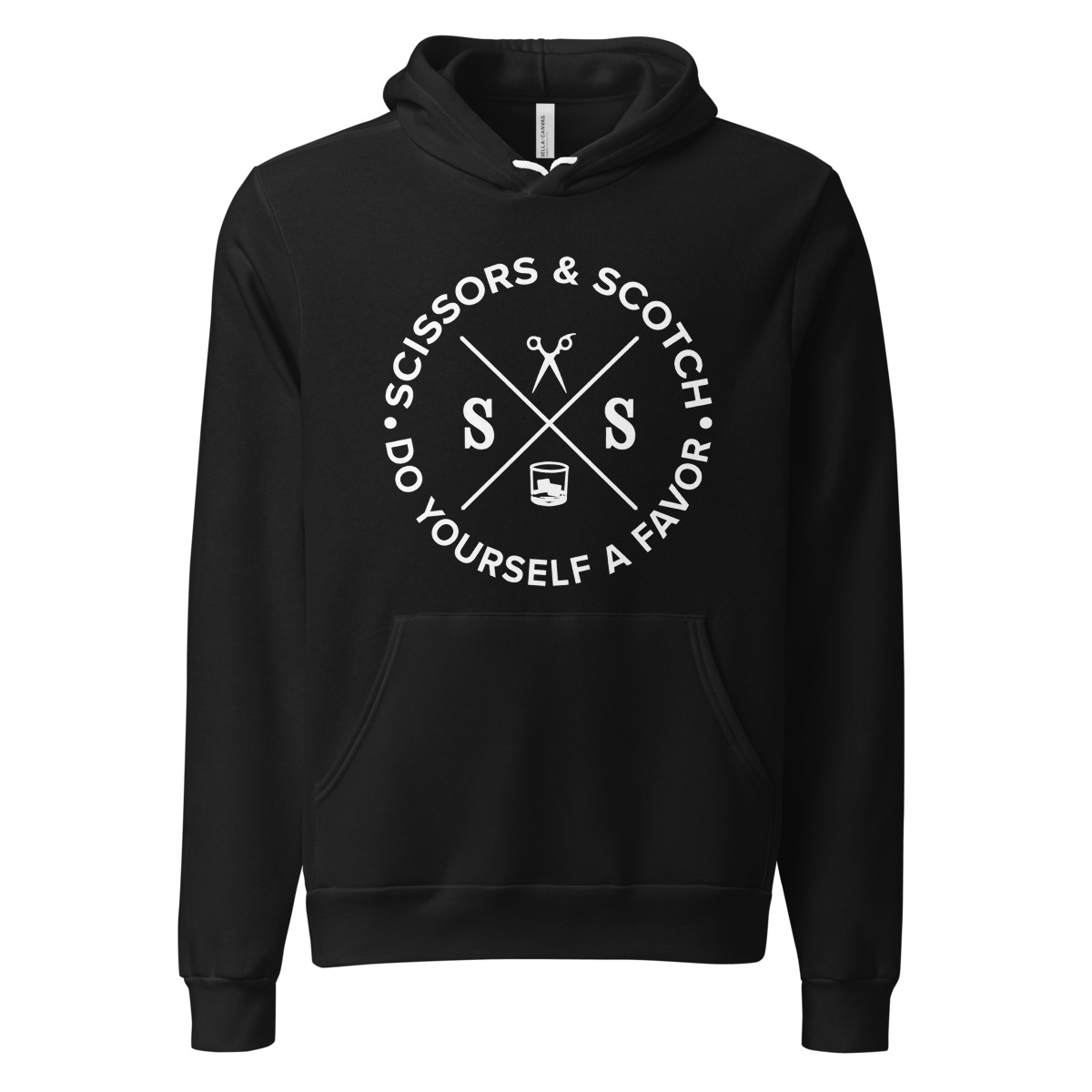 Circle Emblem Hoodie — actual corrected Printful preview