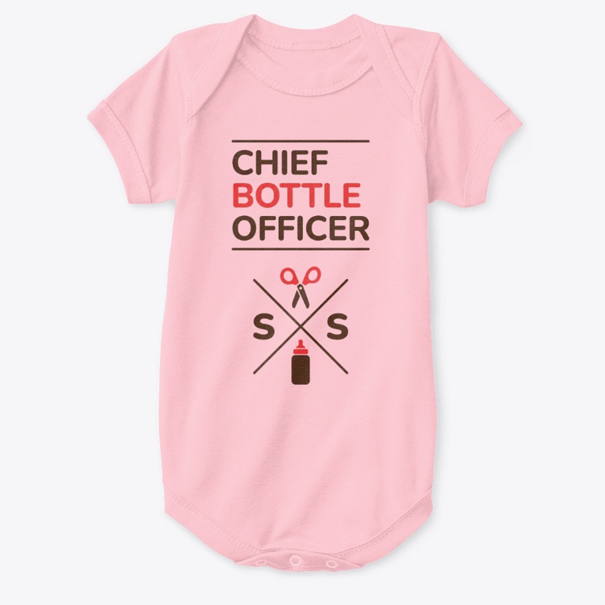 Chief Bottle Officer Onesie in Pink — Spring reference