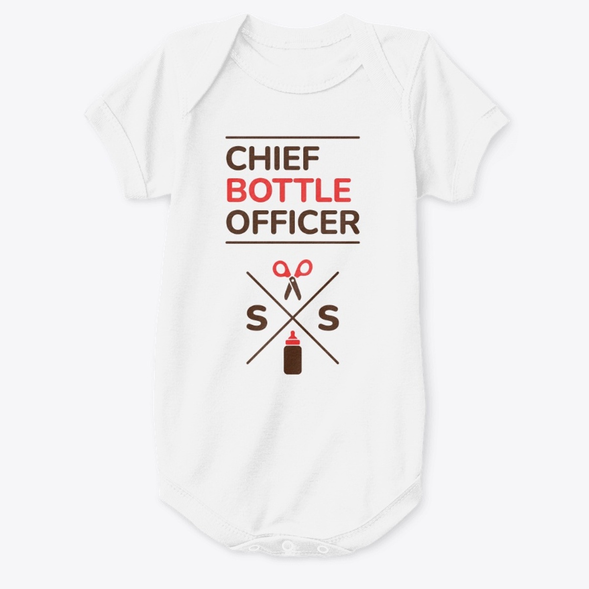 Chief Bottle Officer Onesie in White — Spring reference